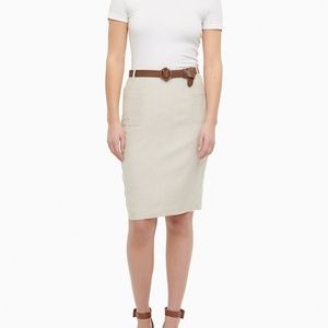 NWT Tahari Linen Blend Belted Flap Pocket Skirt 4
